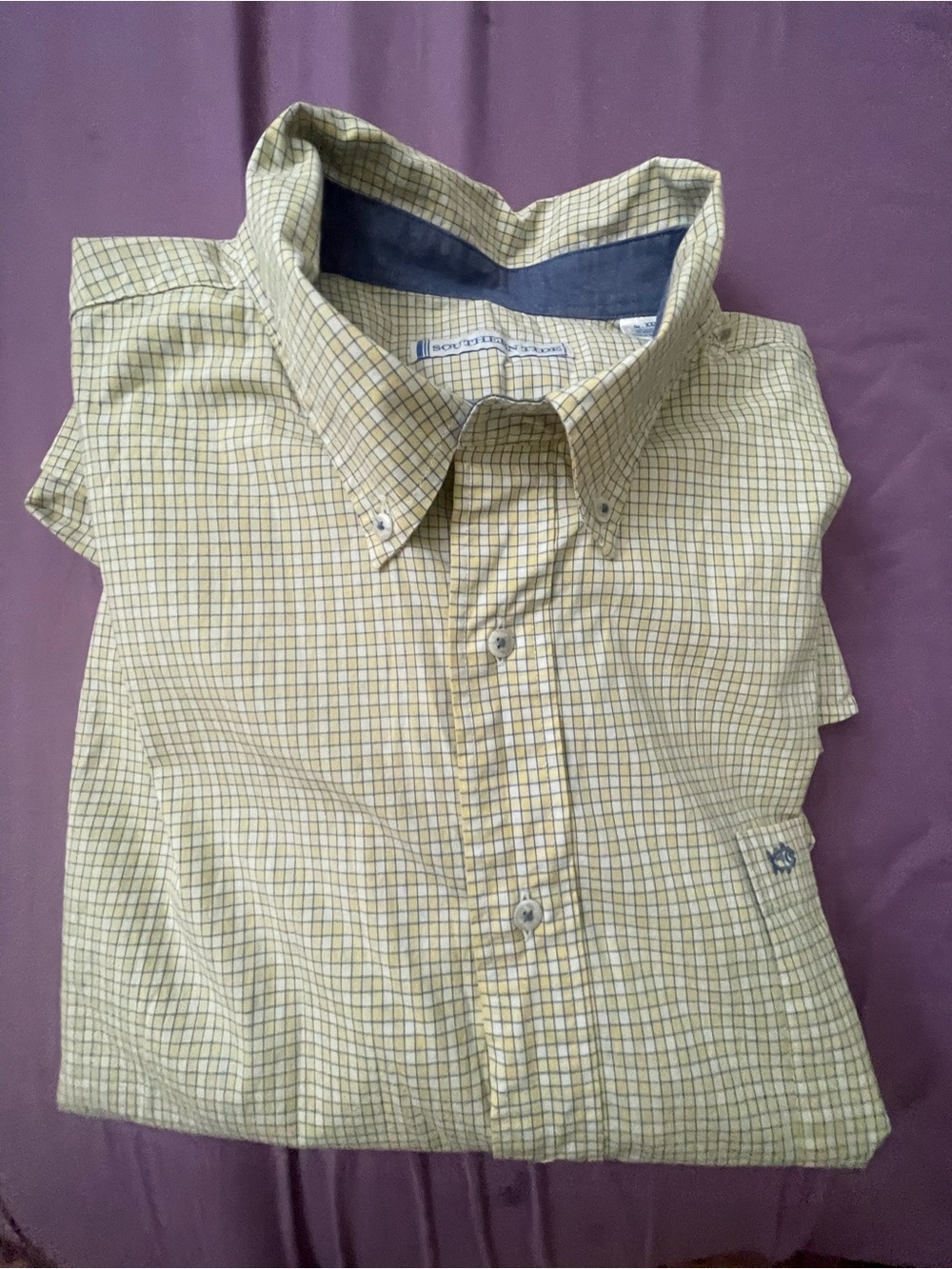 Southern Tide Yellow Plaid Button-Down Shirt
